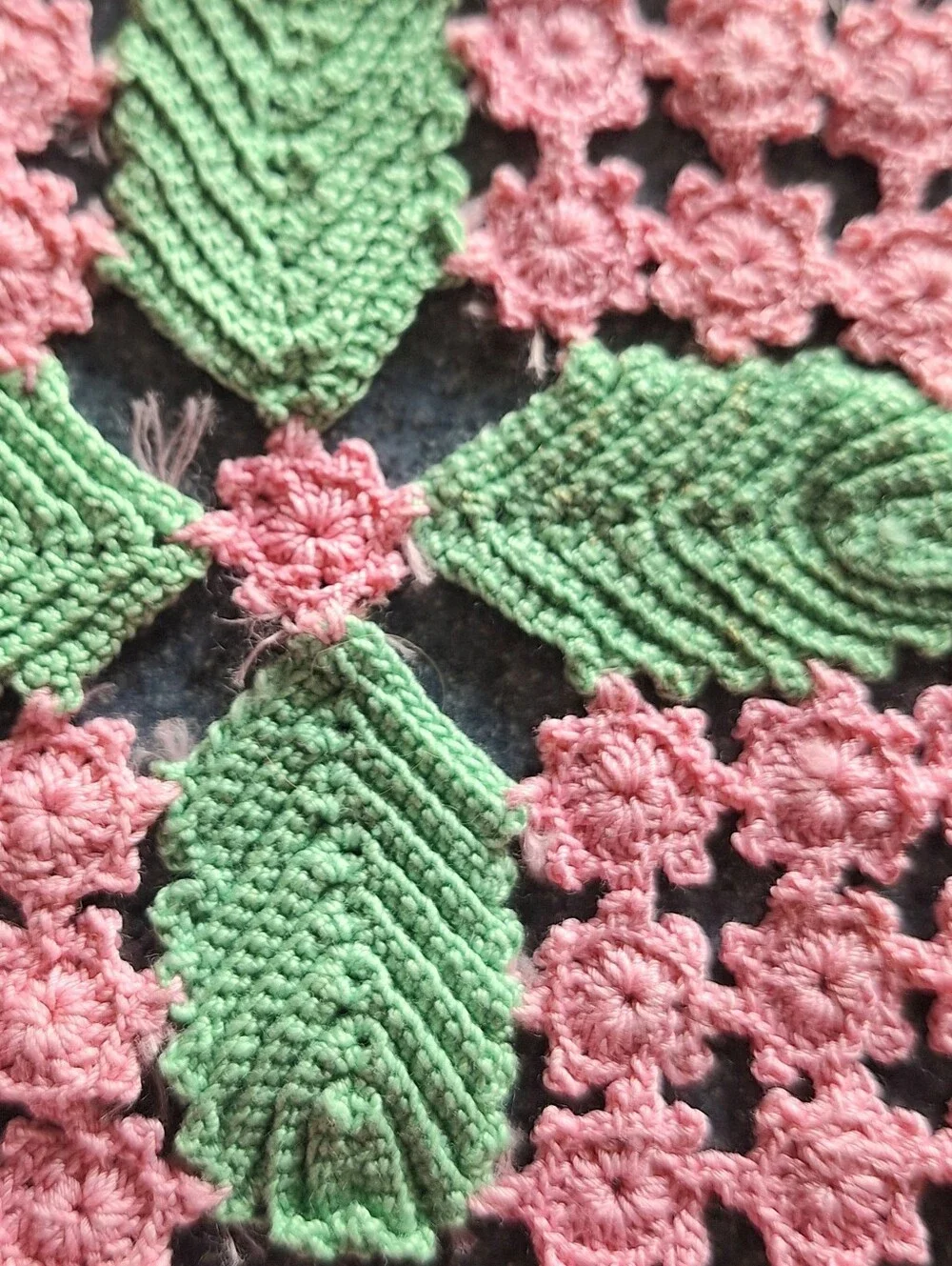 Handmade Crochet Floral & Leaf Coaster Set of 4